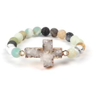 handmade Cross Amazonite stone Bracelet
